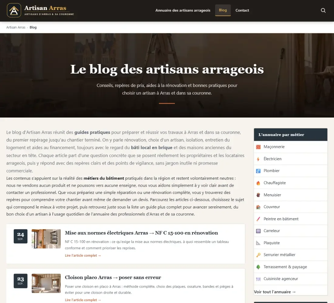Blog travaux et rénovation d’Artisan Arras